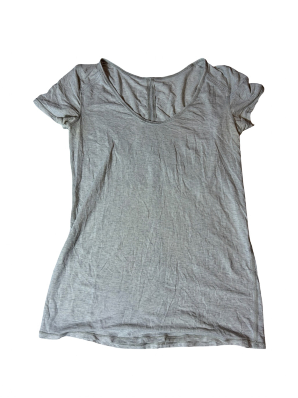 Lululemon Women’s Heather Gray Scoop Neck Short Sleeve Athletic Tee